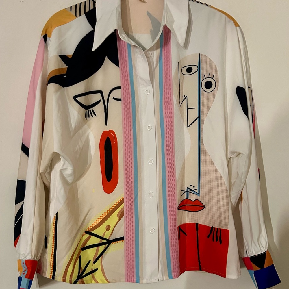 Pastel Abstract Multicolor Dress Shirt